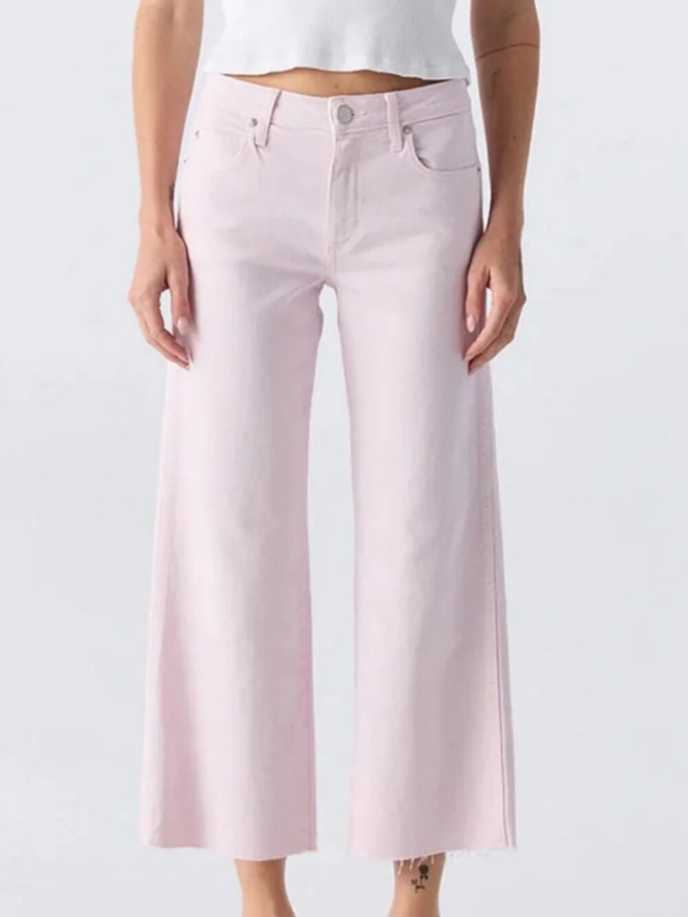 NWT Womens Amo Marjorie (Item-23) Pink Flush Mid Rise Relaxed Fit Crop Jeans 28